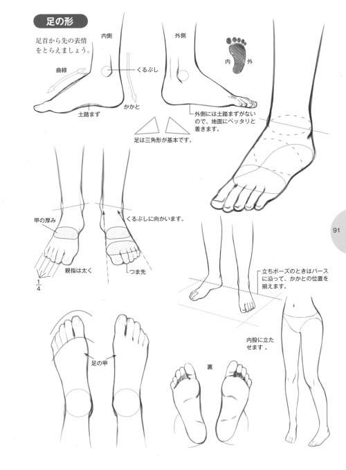 pantymink:knickerweasels:  Drawing Feet and Shoes from 萌えキャラクターの描き方 (How to draw moe characters)  My