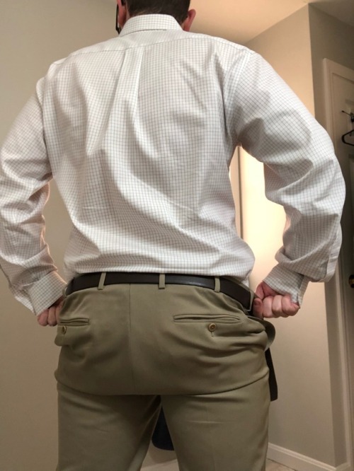 cubs59:offrk3386: Ass out in my Brooks Brothers slacks - feels great not wearing underwear Tight tan