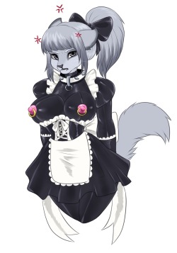 laryfmblr:  Latex Maid - by Puddingpawhttp://www.furaffinity.net/view/16959277/