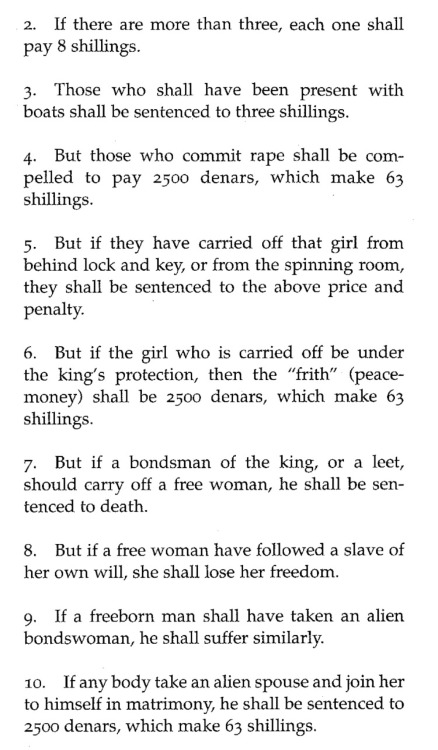 medieval-women: Women in Salic Law Excerpts regarding the treatment of women from the Lex Salica (Sa