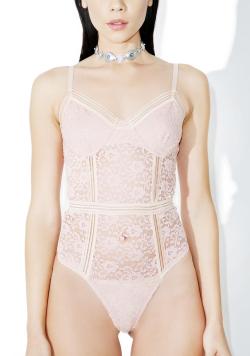 coquettefashion:  Pale Pink Lace Bodysuit Use Code “SLACKER” For 25% Off Any Purchase! 
