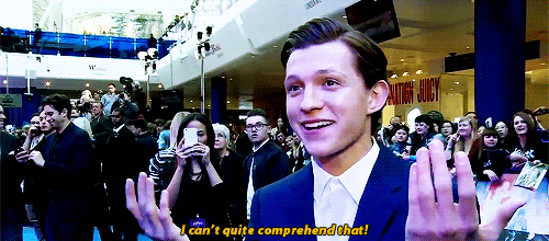 spideycentral:  Tom Holland gets really excited when he realizes that he’s actually