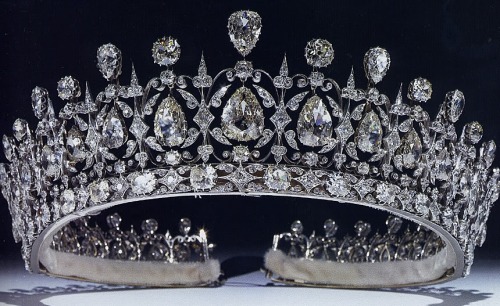 uilasharryfanfiction:  From top, The Girl’s of Great Britain and Ireland Tiara (with base, left, without base, right), The Fife Tiara, The Grand Duchess Vladamir Tiara (with pearls, left, with emeralds, right), The Poltimore Tiara, The Strathmore Rose