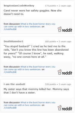 makeuphall:23 Two Sentence Horror Stories