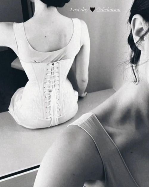 Repost- @ellahunt wears our Ada corset throughout AppleTV’s Dickinson. #periodcorsetscustoms #ellahu