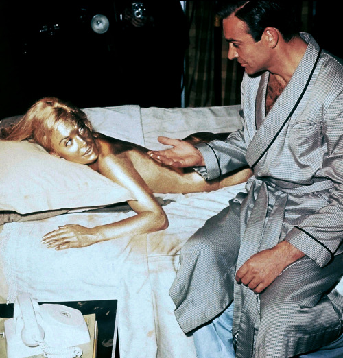 20th-century-man:Shirley Eaton (and Sean Connery) / Guy Hamilton’s Goldfinger (1964)Currently watchi