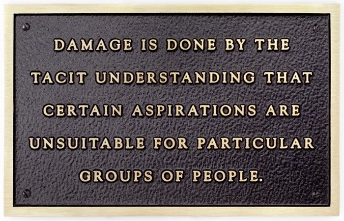 foxpass:  Jenny Holzer, from the Living Series, 1981. Text on cast bronze plaque.