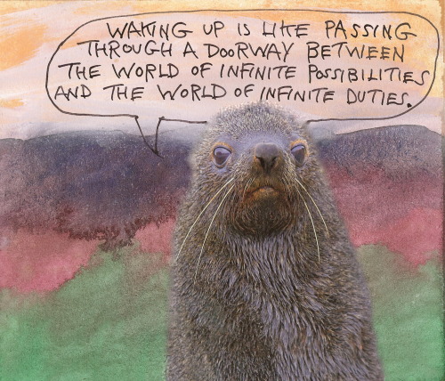 stoicmike:  There is that moment between when you are hanging onto the last memory of the dream and feeling the first twinge of anxiety about all the things you need to do today. - Michael Lipsey