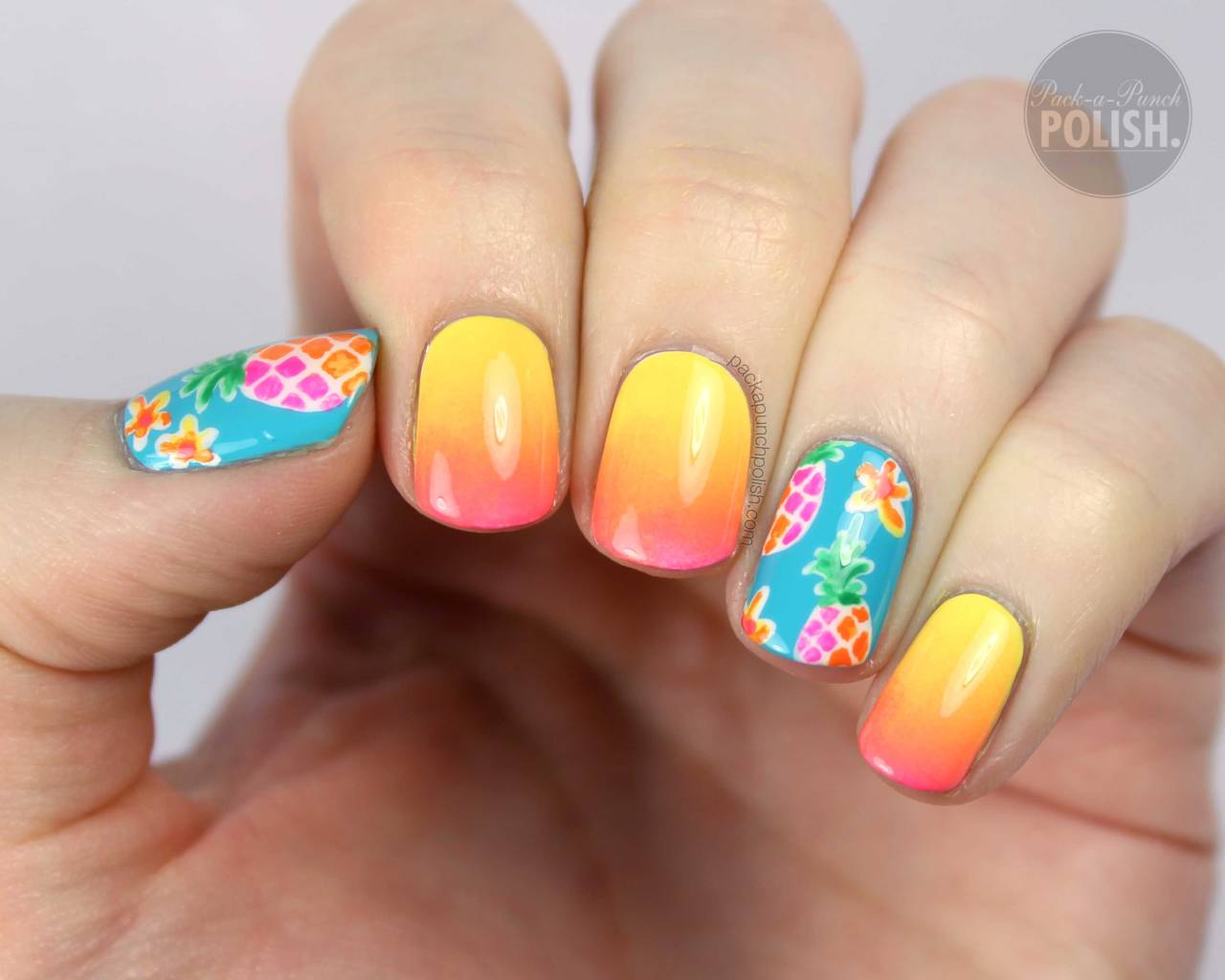 1. Pineapple Nail Art Stickers - 10 Sheets - wide 11