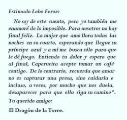 unextremista:  “Recuerda que amar no es capturar una presa, sino cuidarla e incluso, aveces, por mucho que nos duela, desaparecer para que ella siga su camino…”