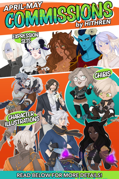 hithren-art:April-May Commission Opening!If you are interested in commissioning me please read below