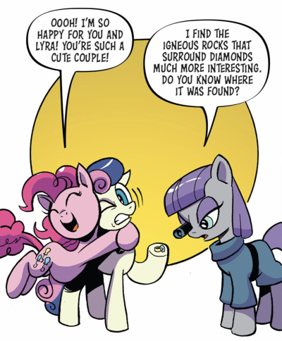 prettyponyblog:Pinkie and Maud canonically say gay rights die mad about it