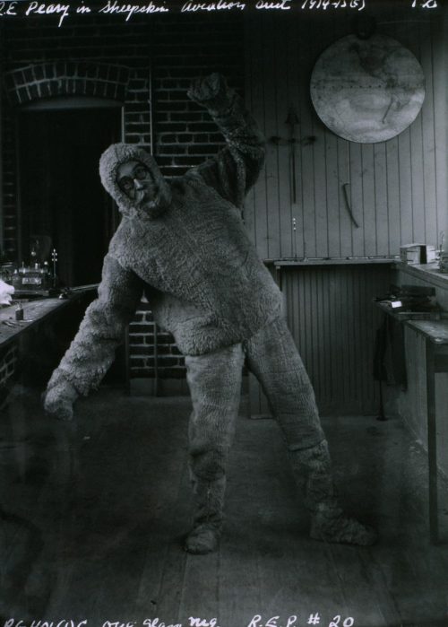 Explorer Robert E. Peary in sheepskin, 1914-15.Photograph by Joseph H. Bailey, National Geographic