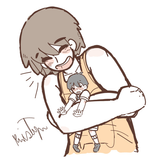 Tol Kel give Sunny unexpected hugs. Baby boy doesn&rsquo;t know what to do, so many overwhelming