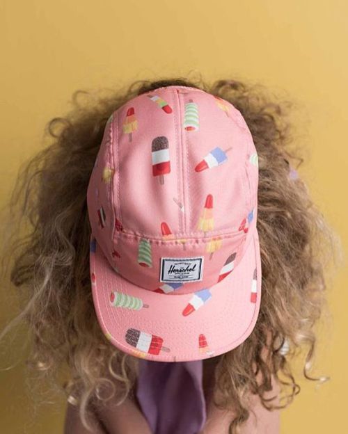 New spring 2016 headwear from Herschel Supply for your lil pups. Love this ice-cream patterned camp 