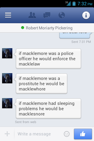 hintofawhisper:  Help oh dear lord he keeps sending me macklemore puns