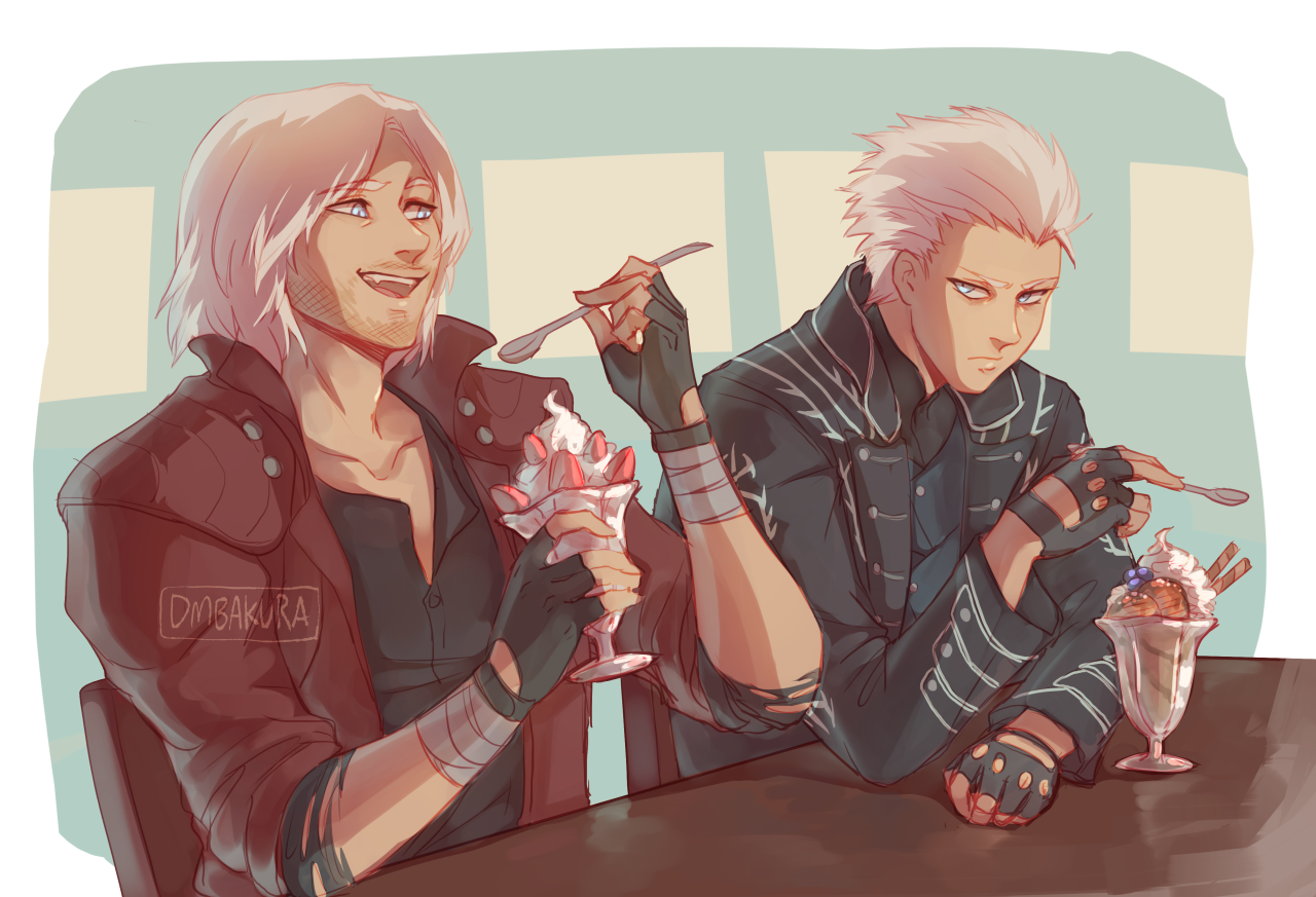 dante and vergil (devil may cry and 2 more) drawn by dmbakura