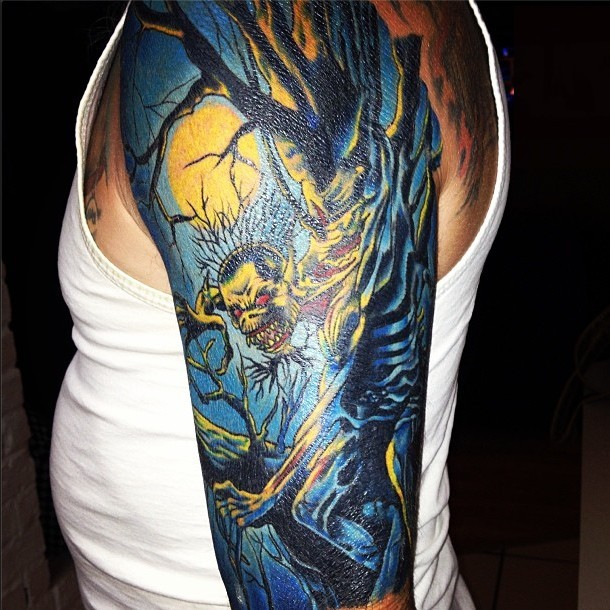 Iron Maiden back piece tattoo