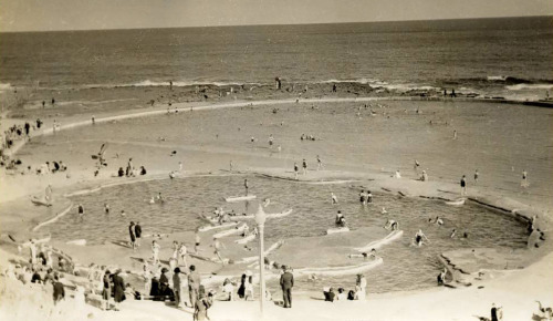 Original map of the World Pool, Newcastle Ocean Baths, 1937: a “world in miniature where young