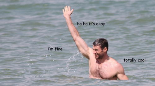 the-absolute-funniest-posts:  lolzpicx: Hugh Jackman vs the Ocean   My lovely followers, please follow this blog immediately!