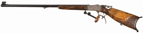 Engraved Stiegel martini actioned schuetzen target rifle, Germany, late 19th century.from Rock Islan