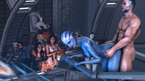 ltr300:  “ Liara always fantasized about taking it from behind in front of the crew. She finally got her wish.” Request