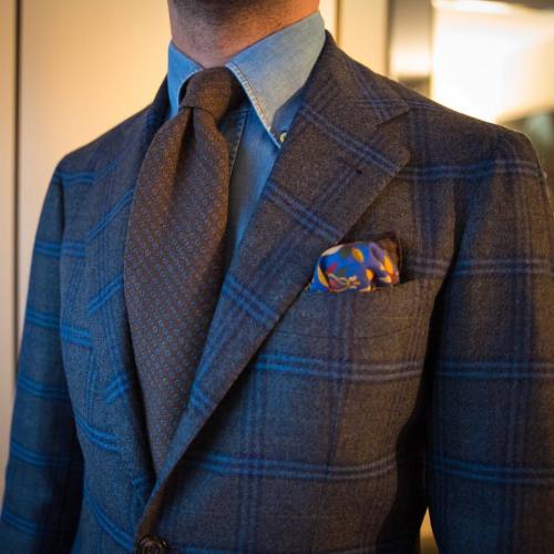 Sport coat by @sartoriapanico - vintage fabric from Sig. Panico&rsquo;s collection - #wiwt #lookbook