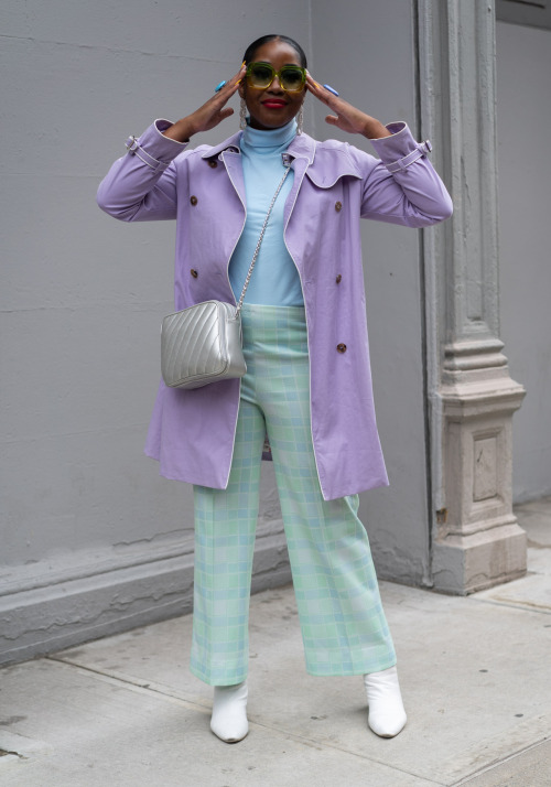 nyc-looks: Mya, 30“I’m wearing my favorite pair of 60s pastel checkered pants paire