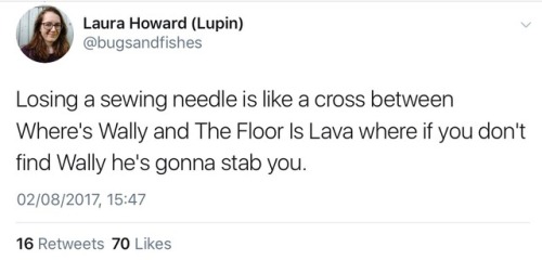 neurodivergent-crow:As someone who comes from a weirdly long line of people who have stepped on needles, I laughed way too hard at this.