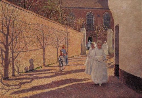 First Communion    -     Emile Claus, 1893Belgian, 1849-1924Oil on canvas, 60 x 74 cm.