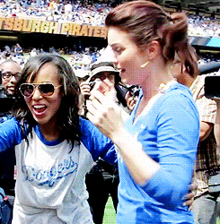 bellamyyoung:  The Scandal ladies at Dodger Stadium 7th April 2013 x 