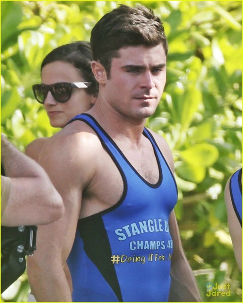 thethis:  Zac Efron Wears Tight Wrestling Singlet with Adam DeVine!!!(via Zac Efron Wears Tight Wrestling Singlet with Adam DeVine! | zac efron skintight wrestling onesie adam devine 10 - Photo Gallery | Just Jared Jr.) 