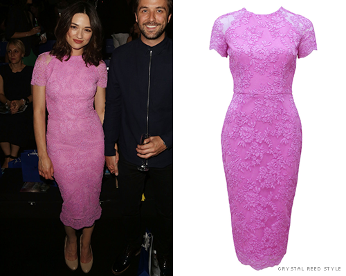 Crystal Reed Style — What: Alex Perry Francoise Raglan Lace Dress ...