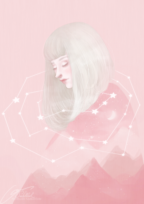 pastellish - « Stars and mountains listened to her stories. »
