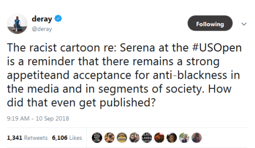 criticalalexandrite: whyyoustabbedme: The racist Serena Williams cartoon was published in Melbourne&