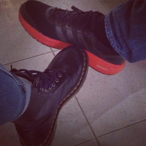 Dr. Martens vs. Adidas // Blueyellow vs. Blackred #shoes #drmartens #blue #adidas #black #touch #lov