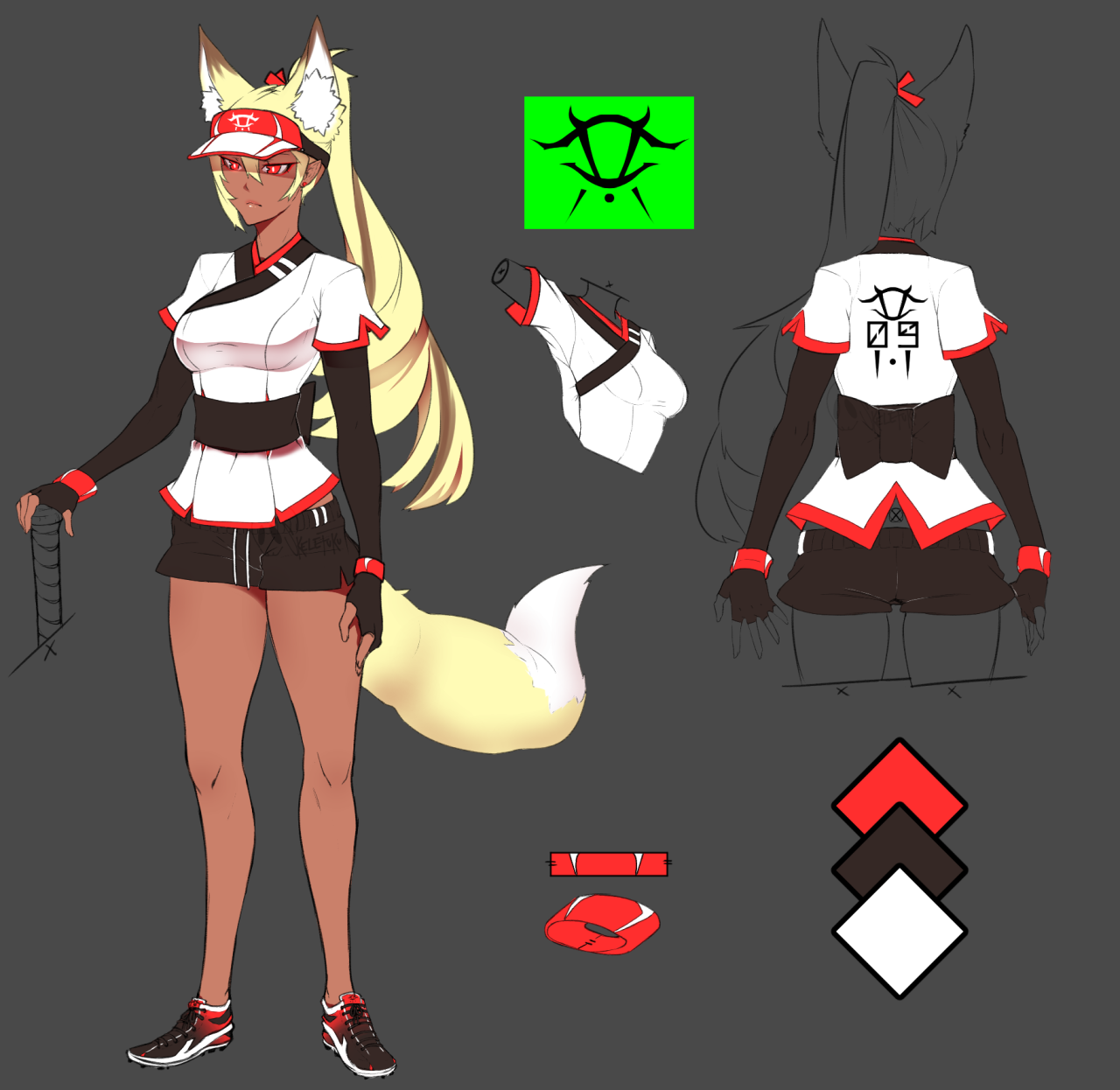 skelefuku:  Finished up the outfit ref for the Yokai team using Io !! It’s another