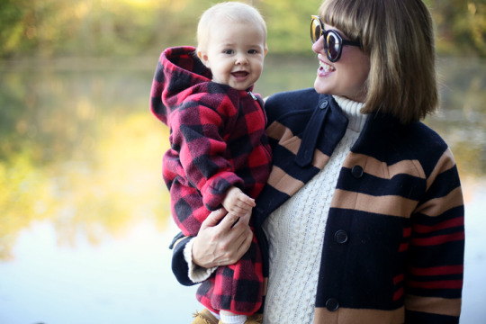 Camping Outfit, Mom and Me Camping, Pendleton Coat, Baby Mocs, Bangs and Bob