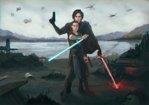 littlechmura: Reylo illo commissioned by lovely @kuresoto ❤️❤️