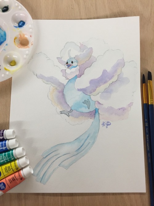 geek-in-a-boxx: Mega Altaria Watercolor. My Deviant Art Etsy Shop