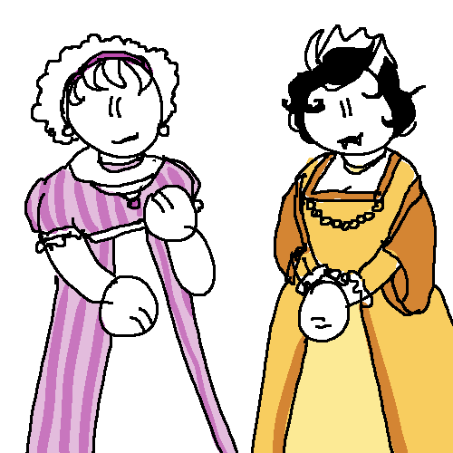 mesmir-ized:ok but… hear me out… they all wear pretty historical fashion….( rose - 1805ish;  /  kana