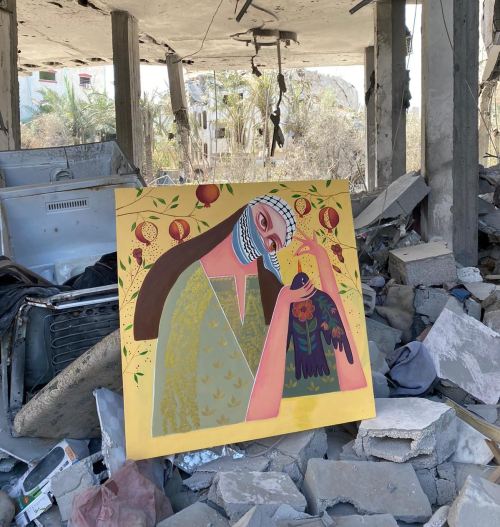 Palestinian Artist Asmaa Aljueithni Shares A Photo Of The Only Thing That Survived The Airstrike That