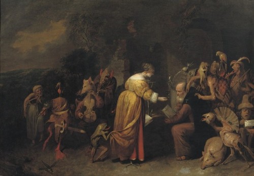 scribe4haxan:The Temptation of Saint Anthony (17c / Oil on Copper) - David Rijckaert III
