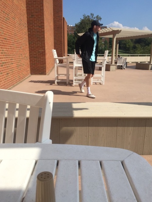 Frat #3 Location: Patio Story: Was casually eating my food then this hot guy decided to eat in front