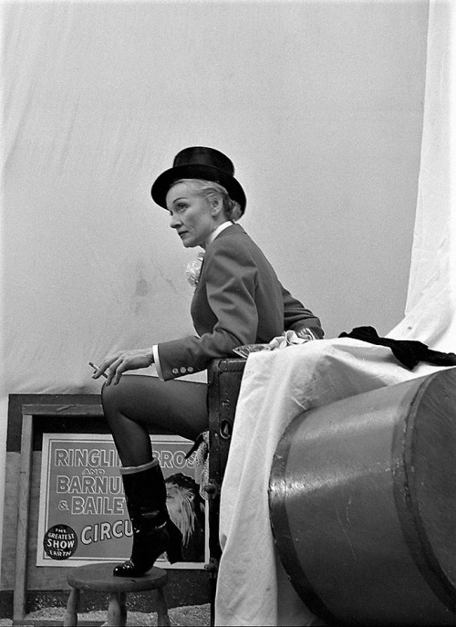 gatabella:Marlene Dietrich as a ringmaster by Milton H. Greene, 1953