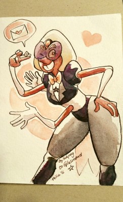 schpog-art:  Happy Valentines Day brought you by lovely Sardonyx! Made for my lovely Glasmond ❤ 