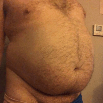 pigblimping:Softening and swelling up. Fatboy is getting so beautifully blubbery.