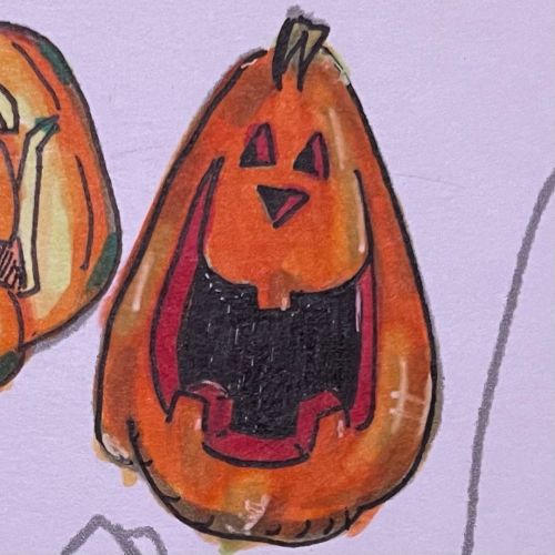 Day 22 of #31jackolanterns is really happy to see you. I make a mistake in his coloring and then tri