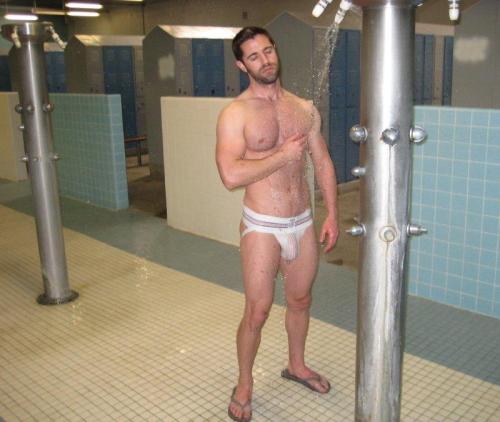 Would deliberately drop the soap if I was sharing a shower with this stud