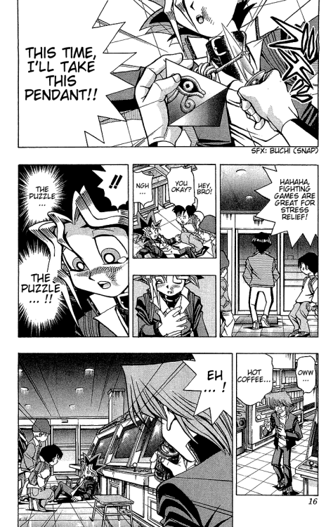 jackthevulture: chuugakusei: once in the ygo manga some guy at an arcade stole yuugi’s puzzle 